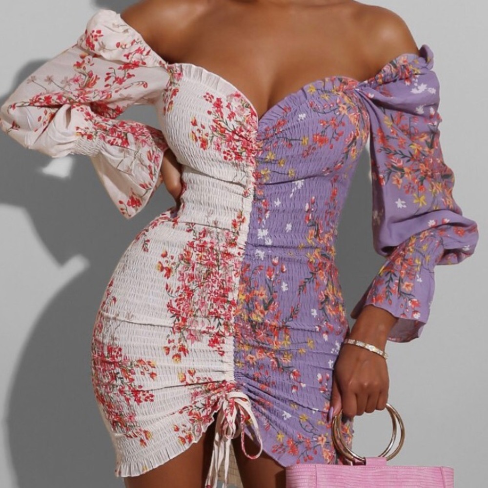 Floral print mini dress
